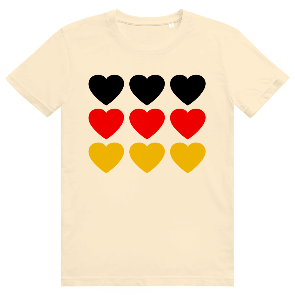Deutschland Herzen - Sauftrikot Deutschland Herzen Print - Premium Bio Unisex T-Shirt