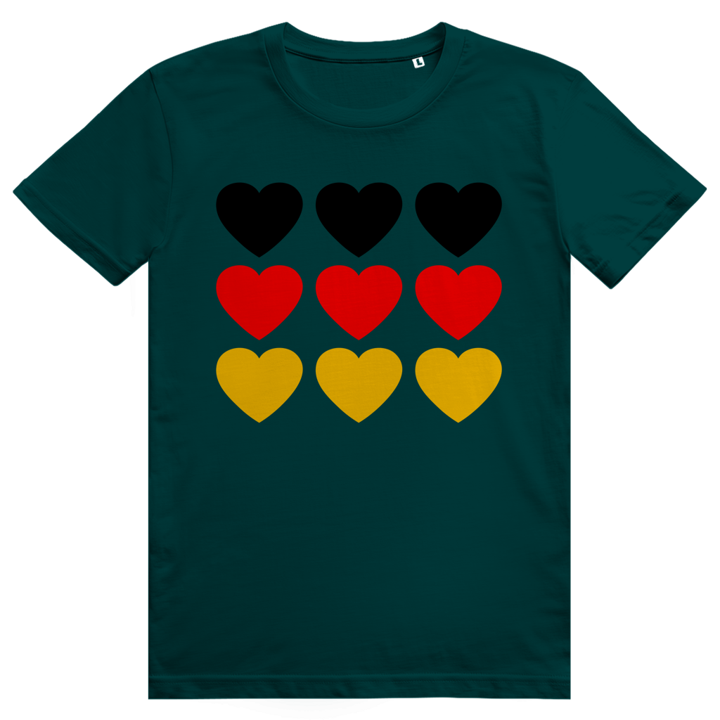 Deutschland Herzen - Sauftrikot Deutschland Herzen Print - Premium Bio Unisex T-Shirt