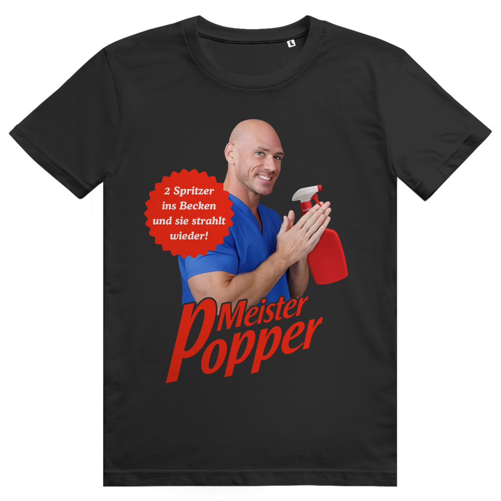 Meister Popper - Freche Brand Parodie Statement - Premium Bio Unisex T-Shirt