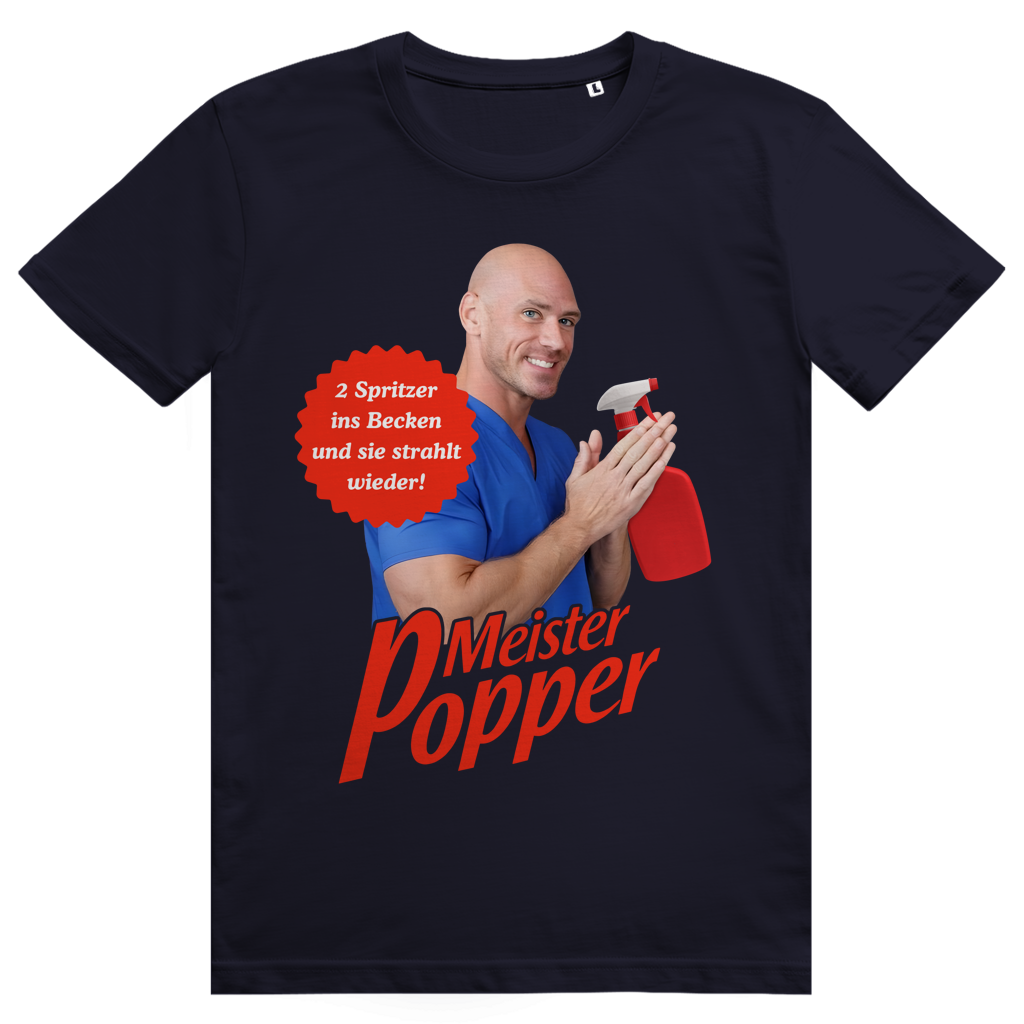 Meister Popper - Freche Brand Parodie Statement - Premium Bio Unisex T-Shirt