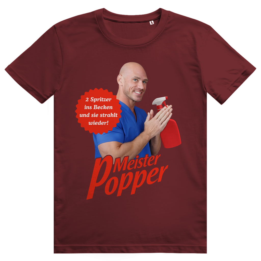 Meister Popper - Freche Brand Parodie Statement - Premium Bio Unisex T-Shirt