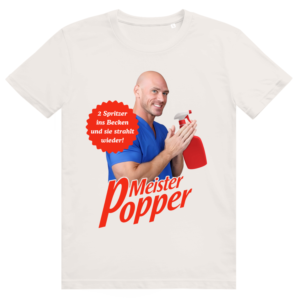 Meister Popper - Freche Brand Parodie Statement - Premium Bio Unisex T-Shirt