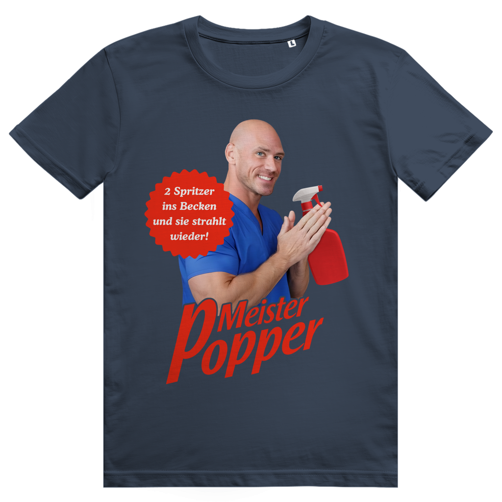 Meister Popper - Freche Brand Parodie Statement - Premium Bio Unisex T-Shirt