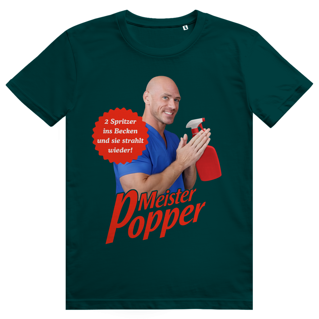 Meister Popper - Freche Brand Parodie Statement - Premium Bio Unisex T-Shirt