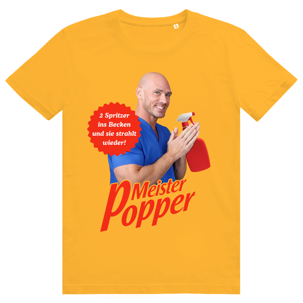 Meister Popper - Freche Brand Parodie Statement - Premium Bio Unisex T-Shirt