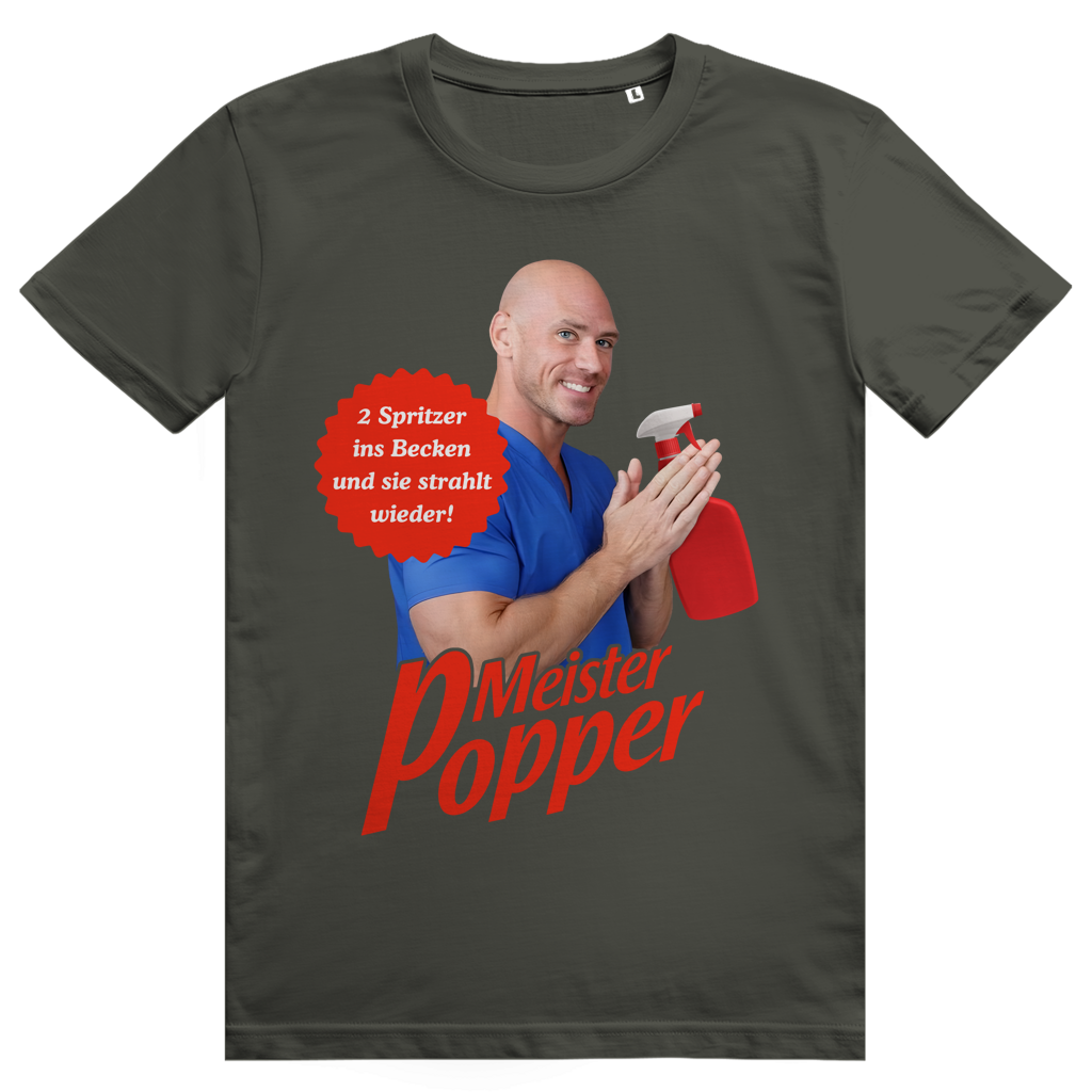 Meister Popper - Freche Brand Parodie Statement - Premium Bio Unisex T-Shirt
