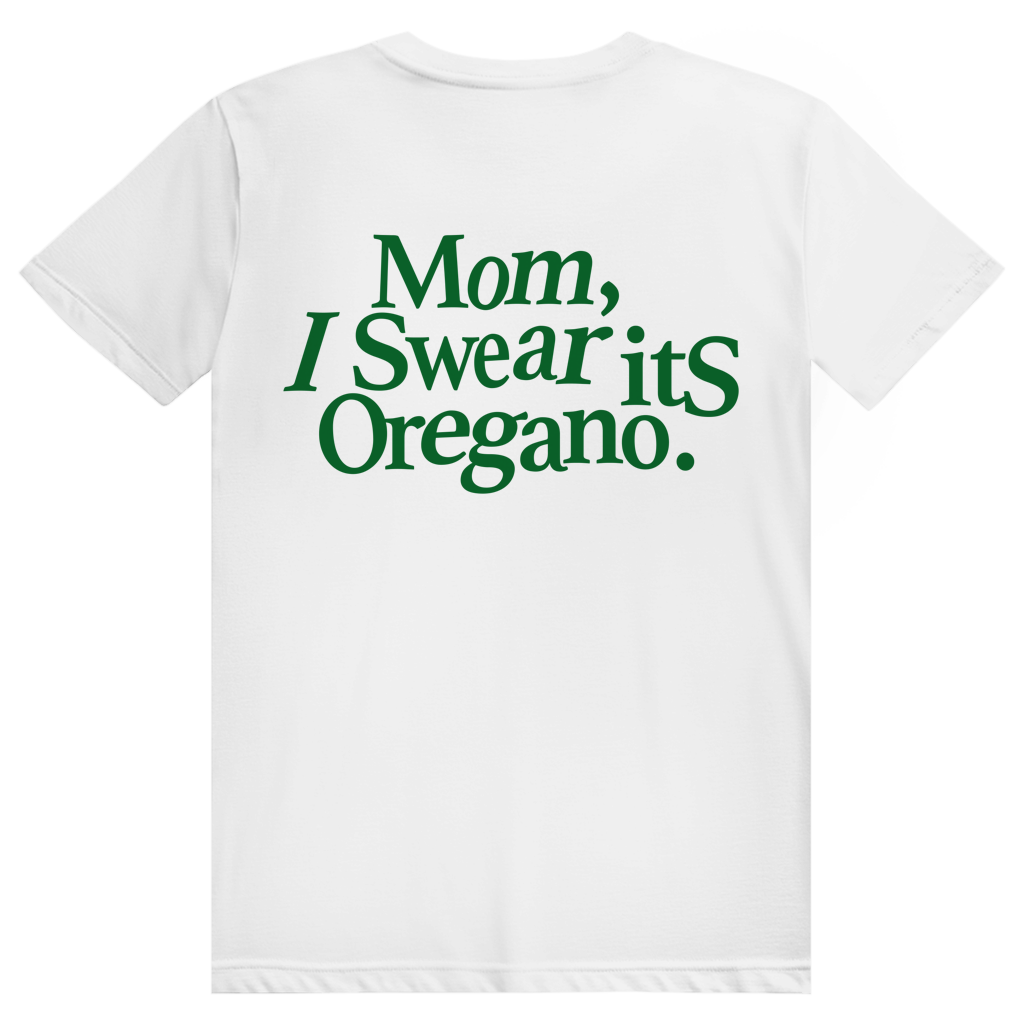 Mom I Swear Its Oregano - Lustiges Weed Meme Statement - Premium Bio Unisex (Rückendruck) T-Shirt