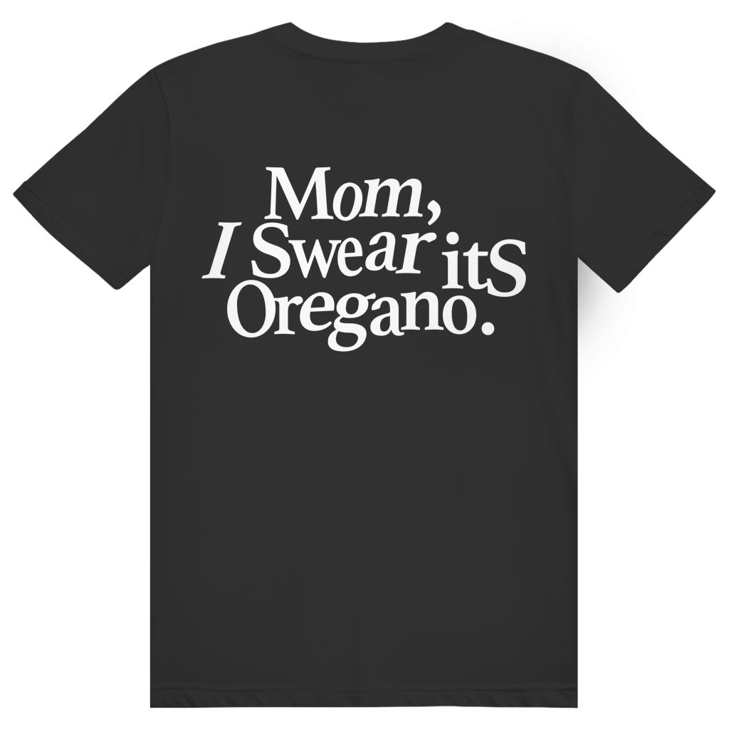 Mom I Swear Its Oregano - Lustiges Weed Meme Statement - Premium Bio Unisex (Rückendruck) T-Shirt