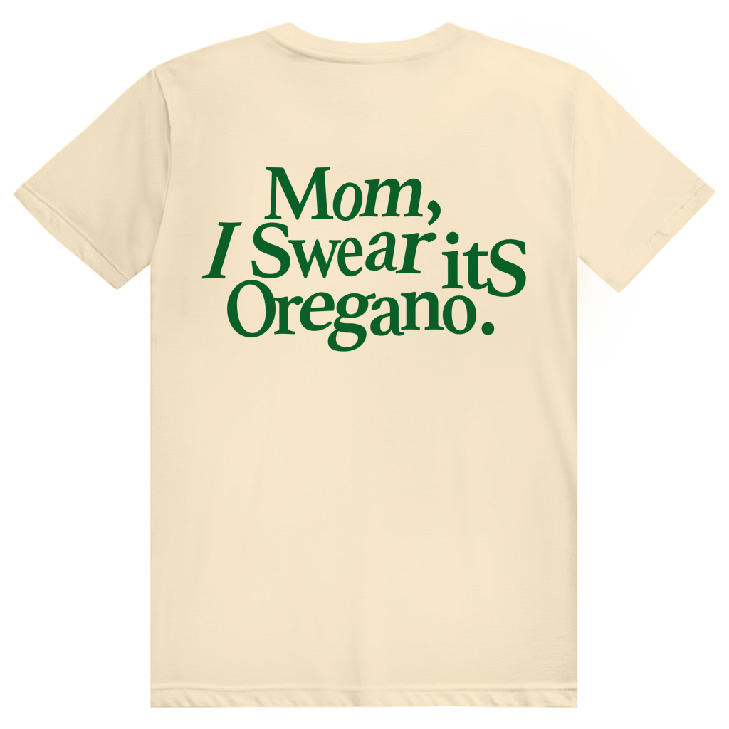 Mom I Swear Its Oregano - Lustiges Weed Meme Statement - Premium Bio Unisex (Rückendruck) T-Shirt