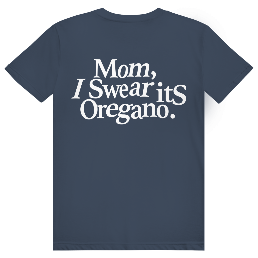 Mom I Swear Its Oregano - Lustiges Weed Meme Statement - Premium Bio Unisex (Rückendruck) T-Shirt