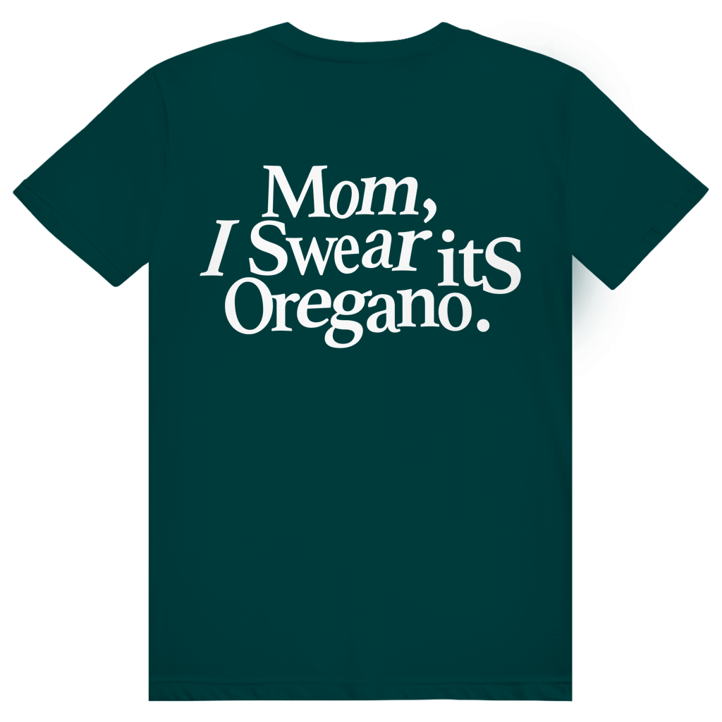 Mom I Swear Its Oregano - Lustiges Weed Meme Statement - Premium Bio Unisex (Rückendruck) T-Shirt