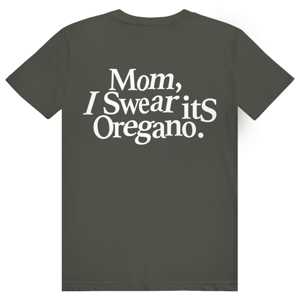 Mom I Swear Its Oregano - Lustiges Weed Meme Statement - Premium Bio Unisex (Rückendruck) T-Shirt