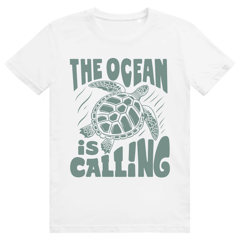 The Ocean Is Calling - Ästhetisches Schildkröten Statement - Premium Bio Unisex T-Shirt