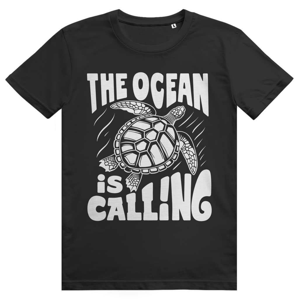 The Ocean Is Calling - Ästhetisches Schildkröten Statement - Premium Bio Unisex T-Shirt