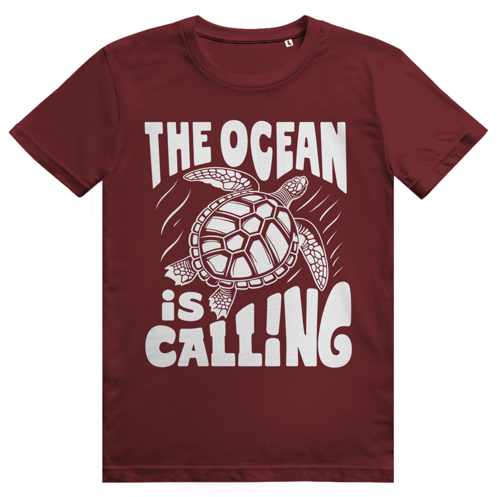The Ocean Is Calling - Ästhetisches Schildkröten Statement - Premium Bio Unisex T-Shirt