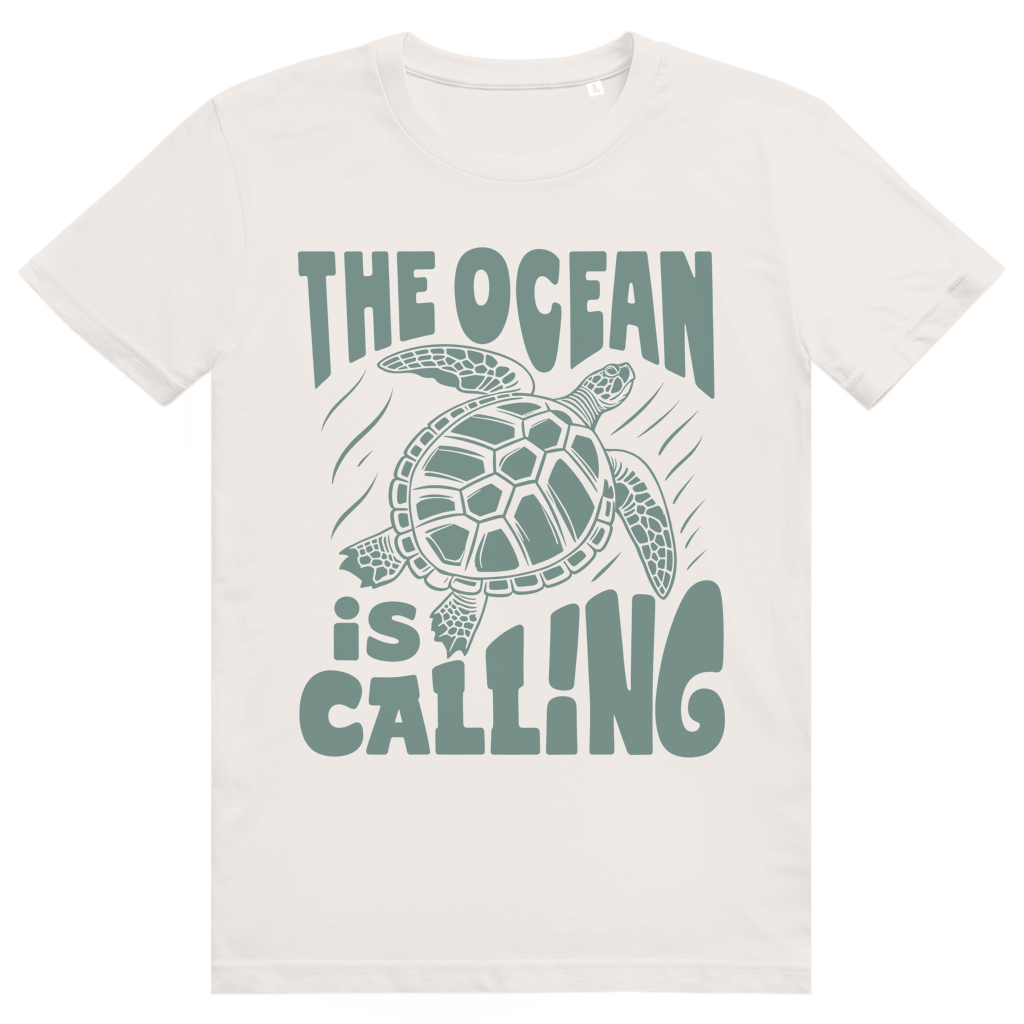 The Ocean Is Calling - Ästhetisches Schildkröten Statement - Premium Bio Unisex T-Shirt