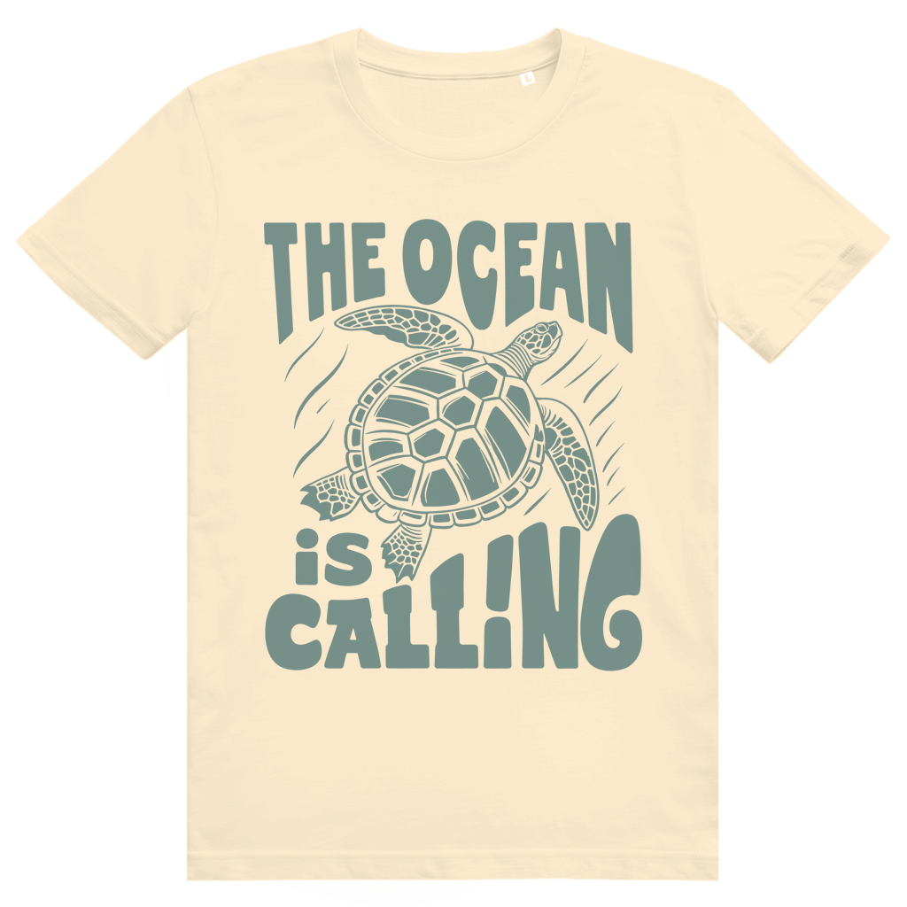 The Ocean Is Calling - Ästhetisches Schildkröten Statement - Premium Bio Unisex T-Shirt