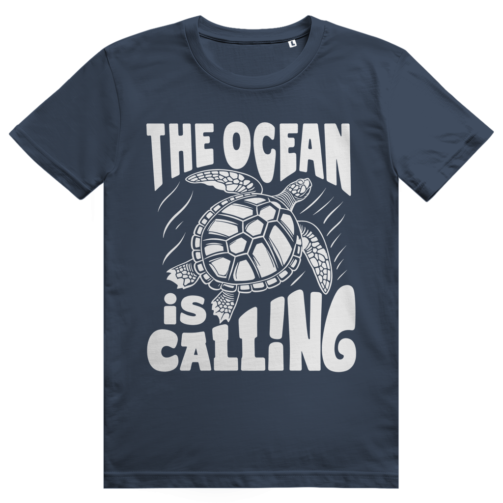 The Ocean Is Calling - Ästhetisches Schildkröten Statement - Premium Bio Unisex T-Shirt