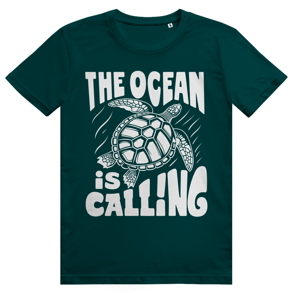 The Ocean Is Calling - Ästhetisches Schildkröten Statement - Premium Bio Unisex T-Shirt