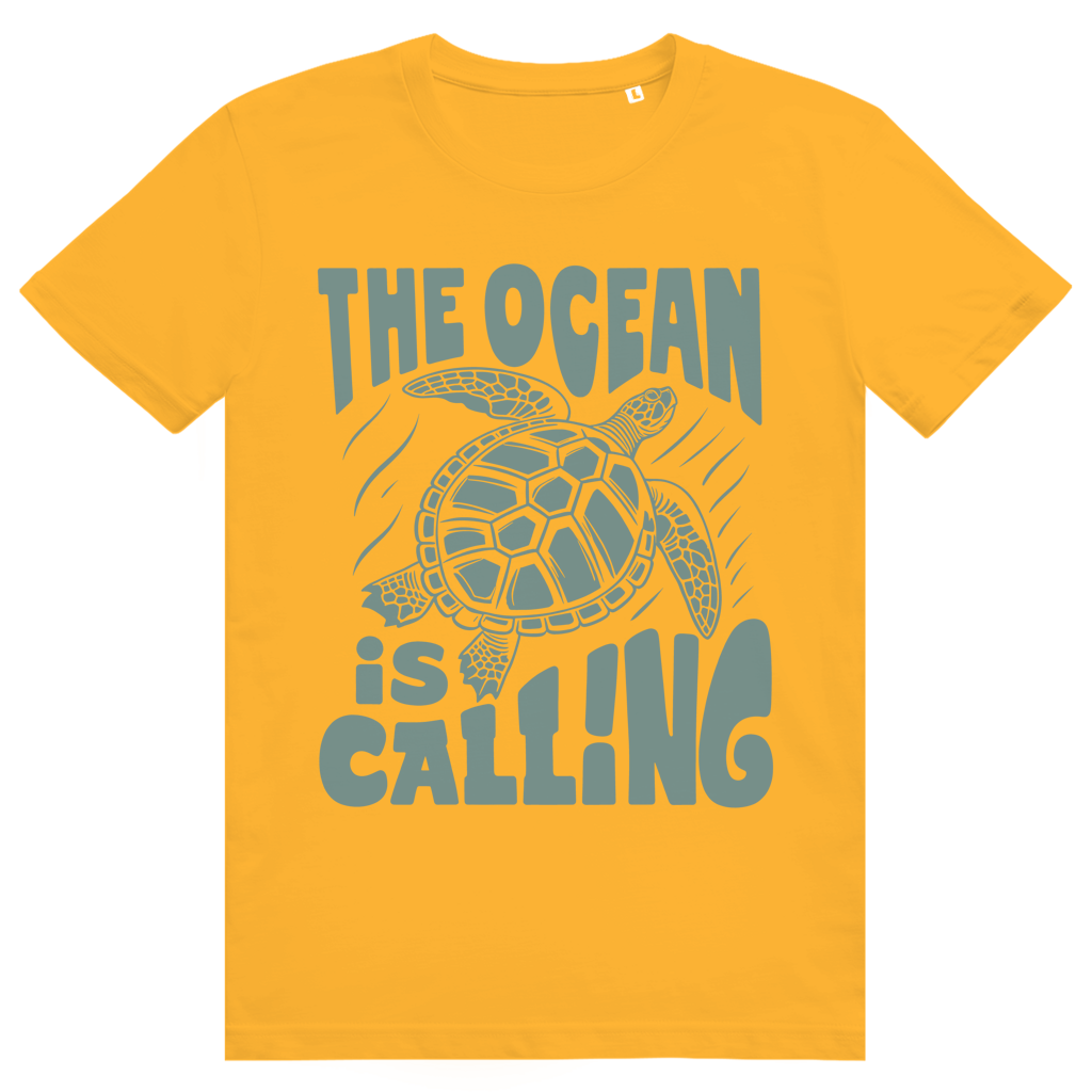 The Ocean Is Calling - Ästhetisches Schildkröten Statement - Premium Bio Unisex T-Shirt
