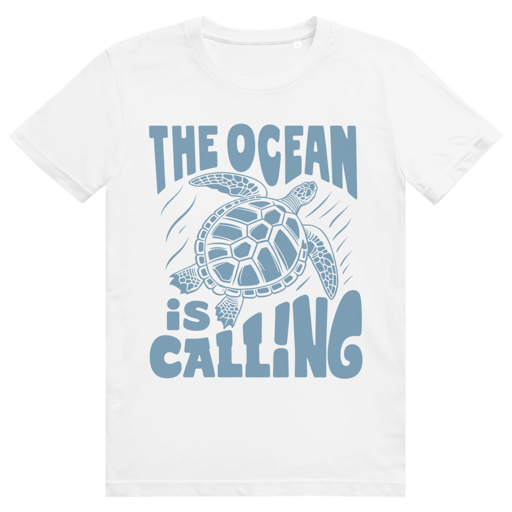 The Ocean Is Calling - Ästhetisches Schildkröten Statement - Premium Bio Unisex T-Shirt