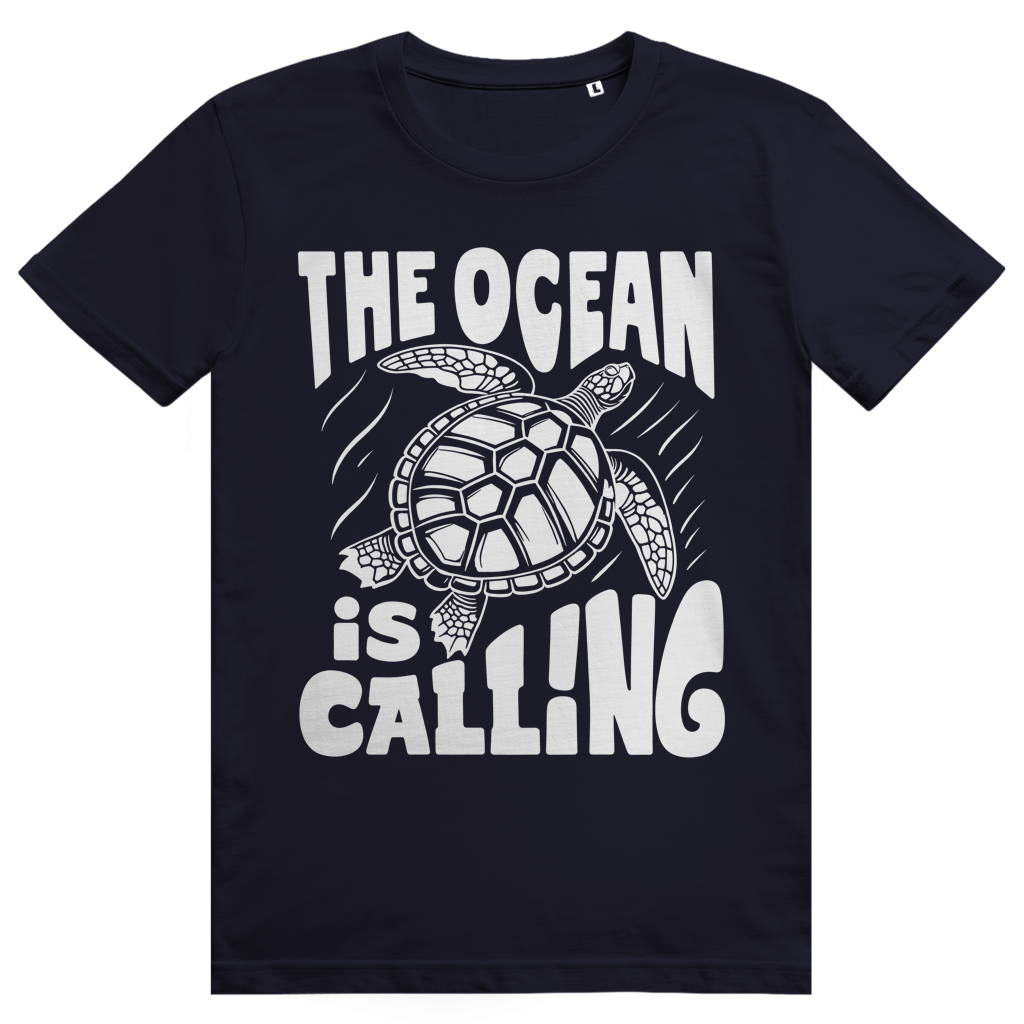 The Ocean Is Calling - Ästhetisches Schildkröten Statement - Premium Bio Unisex T-Shirt