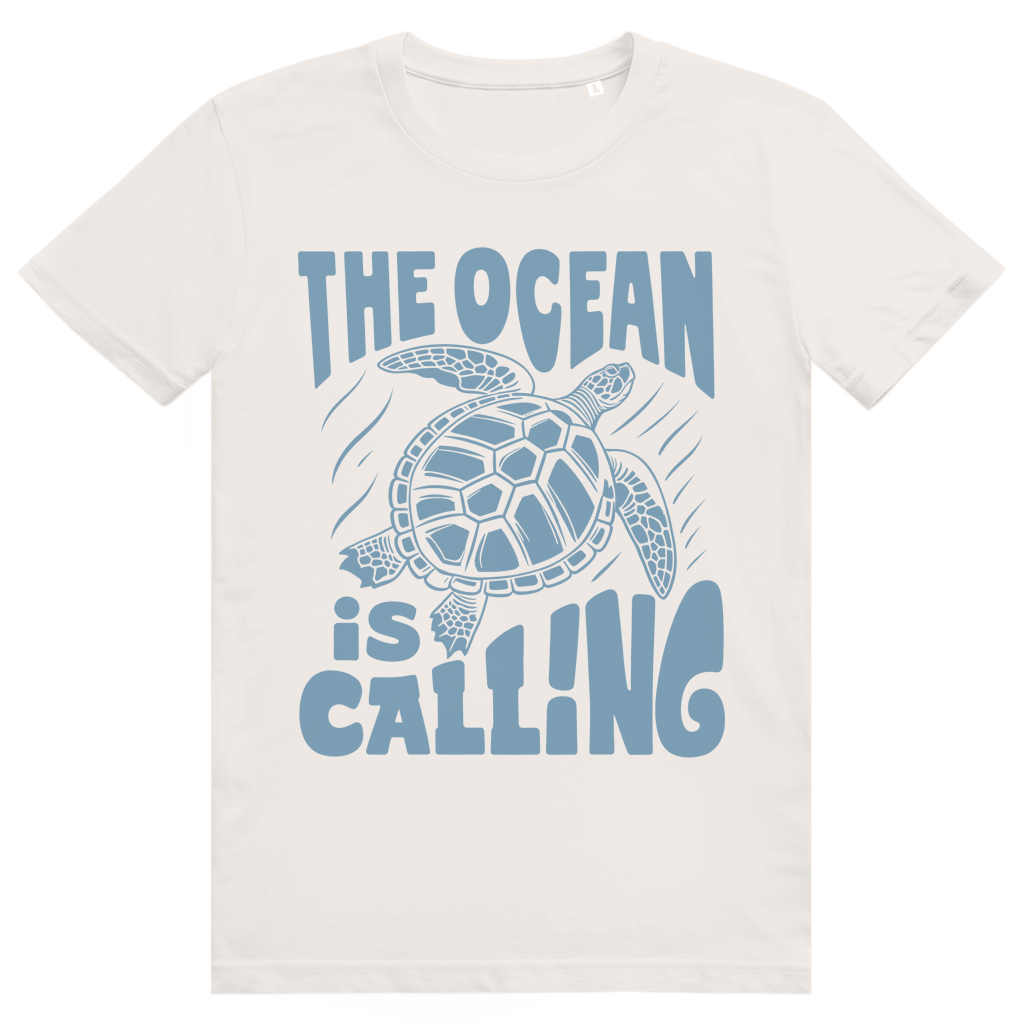 The Ocean Is Calling - Ästhetisches Schildkröten Statement - Premium Bio Unisex T-Shirt