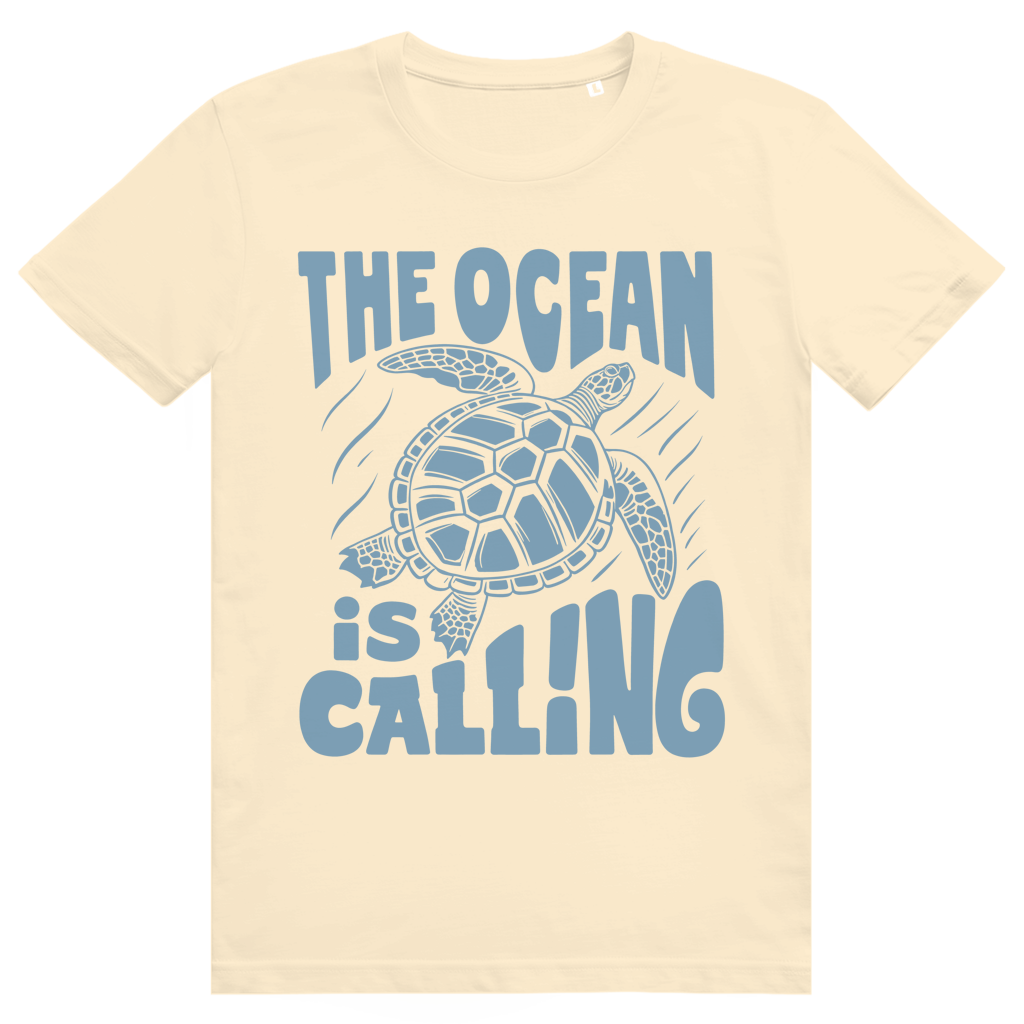 The Ocean Is Calling - Ästhetisches Schildkröten Statement - Premium Bio Unisex T-Shirt
