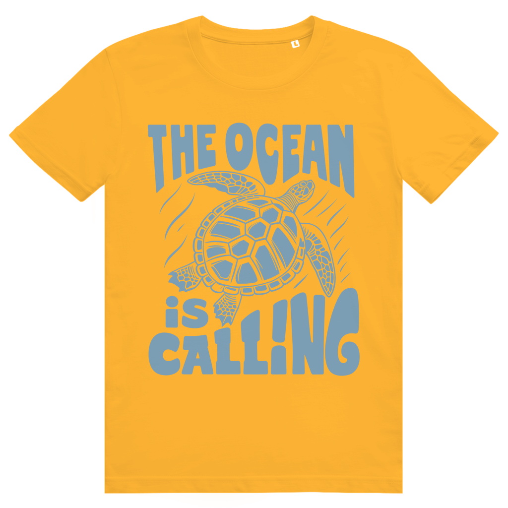 The Ocean Is Calling - Ästhetisches Schildkröten Statement - Premium Bio Unisex T-Shirt