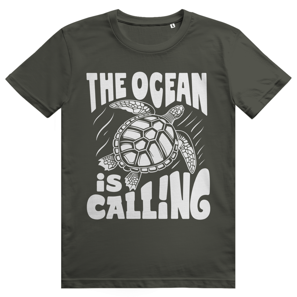 The Ocean Is Calling - Ästhetisches Schildkröten Statement - Premium Bio Unisex T-Shirt