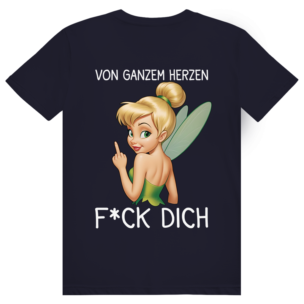 Vom ganzen Herzen F*CK DICH. Katastrofee - Freche Feen Parodie Statement - Premium Bio Unisex (Rückendruck) T-Shirt