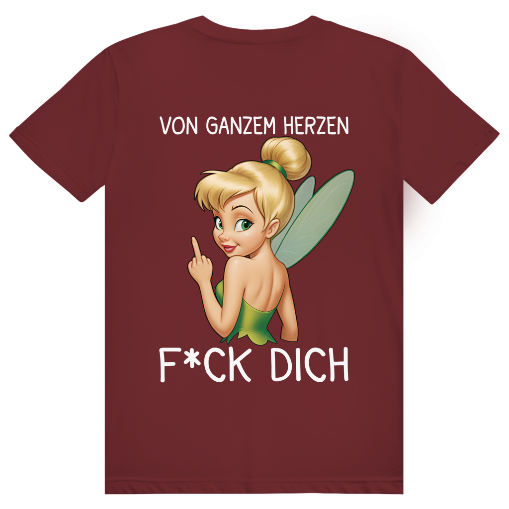 Vom ganzen Herzen F*CK DICH. Katastrofee - Freche Feen Parodie Statement - Premium Bio Unisex (Rückendruck) T-Shirt