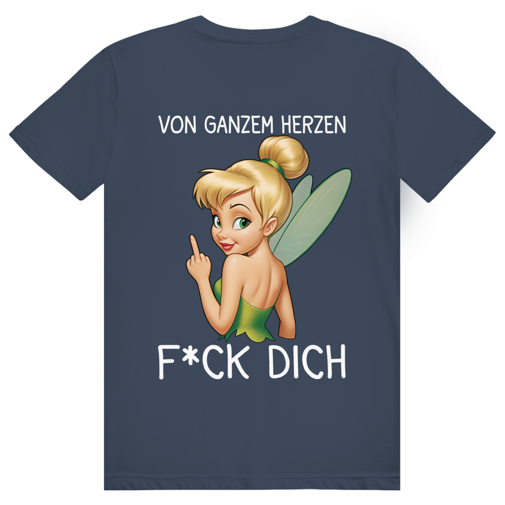 Vom ganzen Herzen F*CK DICH. Katastrofee - Freche Feen Parodie Statement - Premium Bio Unisex (Rückendruck) T-Shirt