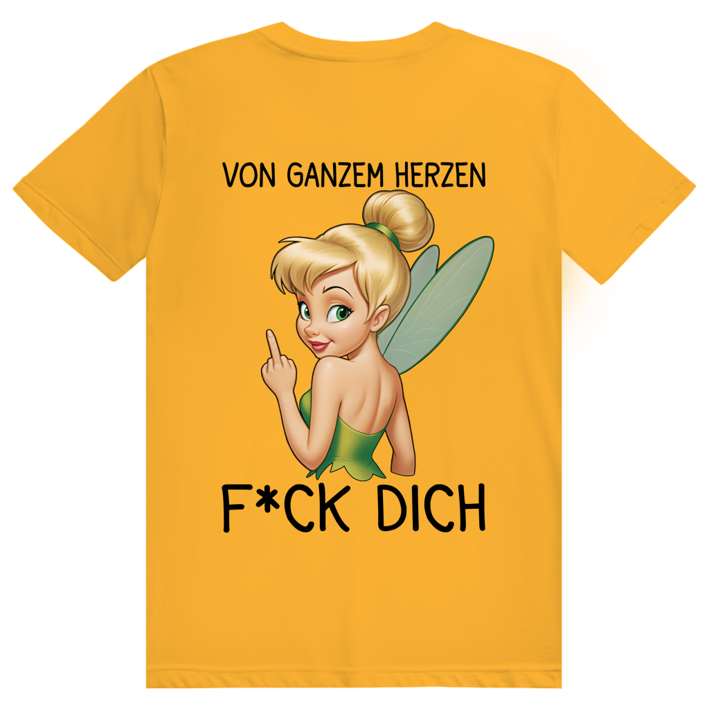 Vom ganzen Herzen F*CK DICH. Katastrofee - Freche Feen Parodie Statement - Premium Bio Unisex (Rückendruck) T-Shirt