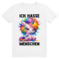 Ich Hasse Menschen - Süßes freches Einhorn Statement - Premium Bio Unisex T-Shirt