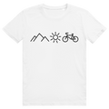 Berge Sonne Fahrrad - Cooles Radfahrer Design - Premium Bio Unisex T-Shirt