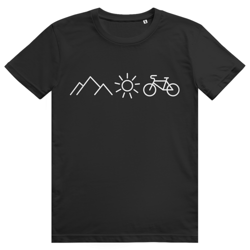 Berge Sonne Fahrrad - Cooles Radfahrer Design - Premium Bio Unisex T-Shirt