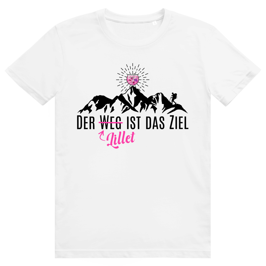 Der Lillet ist das Ziel - Lustiges Wildberry Lillet Berge Wortspiel - Premium Bio Unisex T-Shirt