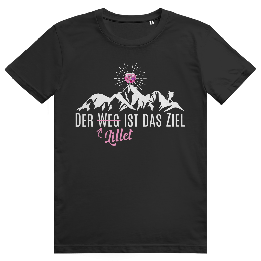 Der Lillet ist das Ziel - Lustiges Wildberry Lillet Berge Wortspiel - Premium Bio Unisex T-Shirt