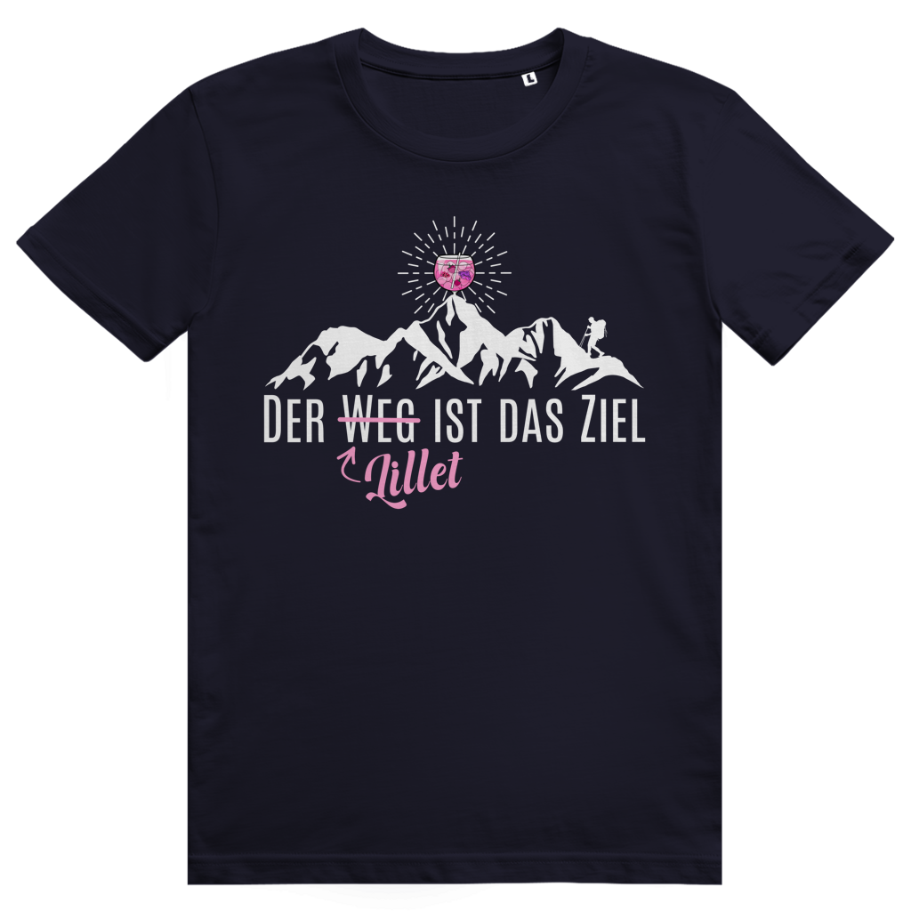 Der Lillet ist das Ziel - Lustiges Wildberry Lillet Berge Wortspiel - Premium Bio Unisex T-Shirt