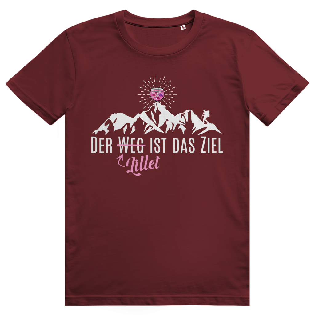 Der Lillet ist das Ziel - Lustiges Wildberry Lillet Berge Wortspiel - Premium Bio Unisex T-Shirt