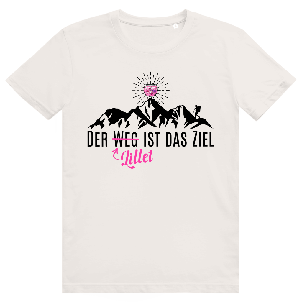 Der Lillet ist das Ziel - Lustiges Wildberry Lillet Berge Wortspiel - Premium Bio Unisex T-Shirt