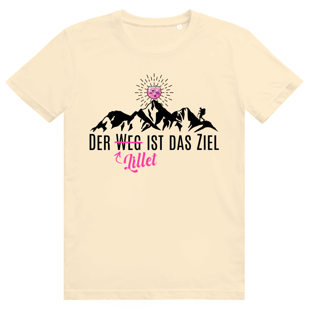 Der Lillet ist das Ziel - Lustiges Wildberry Lillet Berge Wortspiel - Premium Bio Unisex T-Shirt