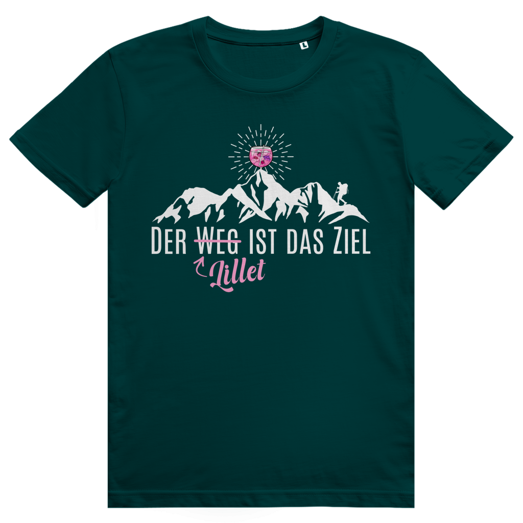 Der Lillet ist das Ziel - Lustiges Wildberry Lillet Berge Wortspiel - Premium Bio Unisex T-Shirt