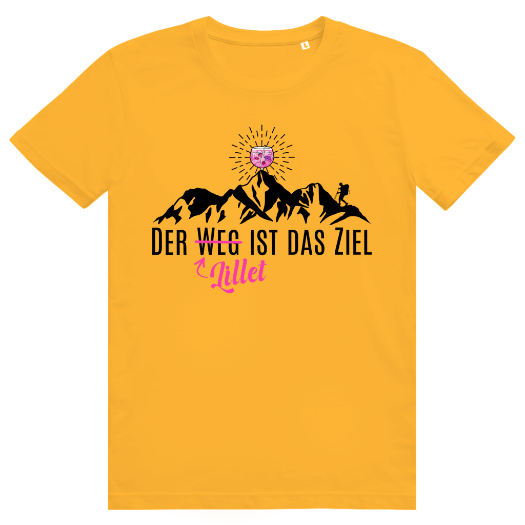 Der Lillet ist das Ziel - Lustiges Wildberry Lillet Berge Wortspiel - Premium Bio Unisex T-Shirt