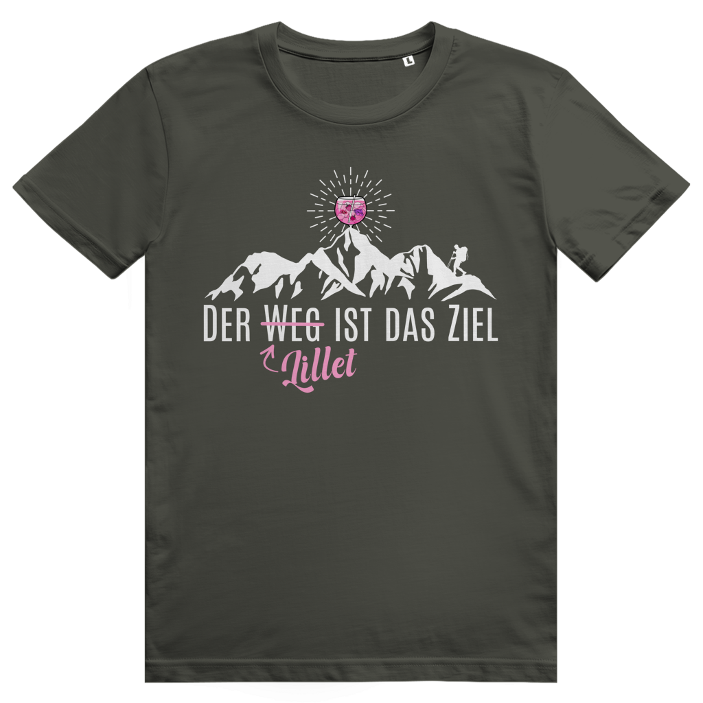 Der Lillet ist das Ziel - Lustiges Wildberry Lillet Berge Wortspiel - Premium Bio Unisex T-Shirt