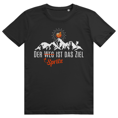 Der Spritz ist das Ziel - Lustiges Spritz Berge Wortspiel - Premium Bio Unisex T-Shirt