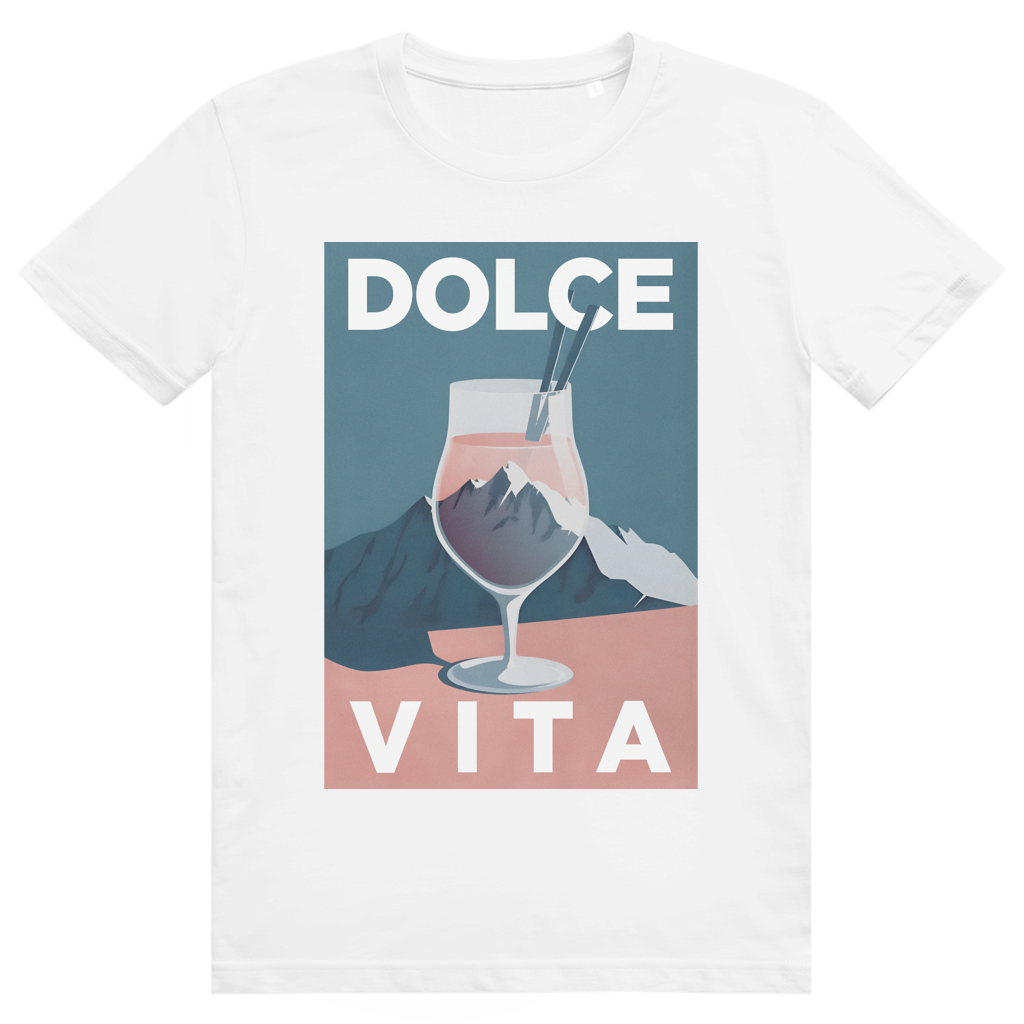 Dolce Vita Mountain Spritz - Ästhetisches Berge, Après Ski & Spritz Design - Premium Bio Unisex T-Shirt