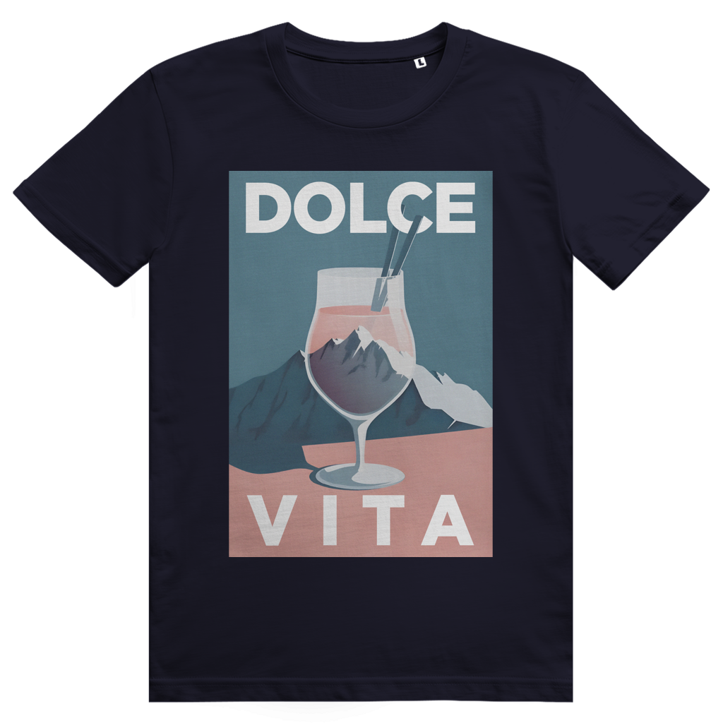 Dolce Vita Mountain Spritz - Ästhetisches Berge, Après Ski & Spritz Design - Premium Bio Unisex T-Shirt