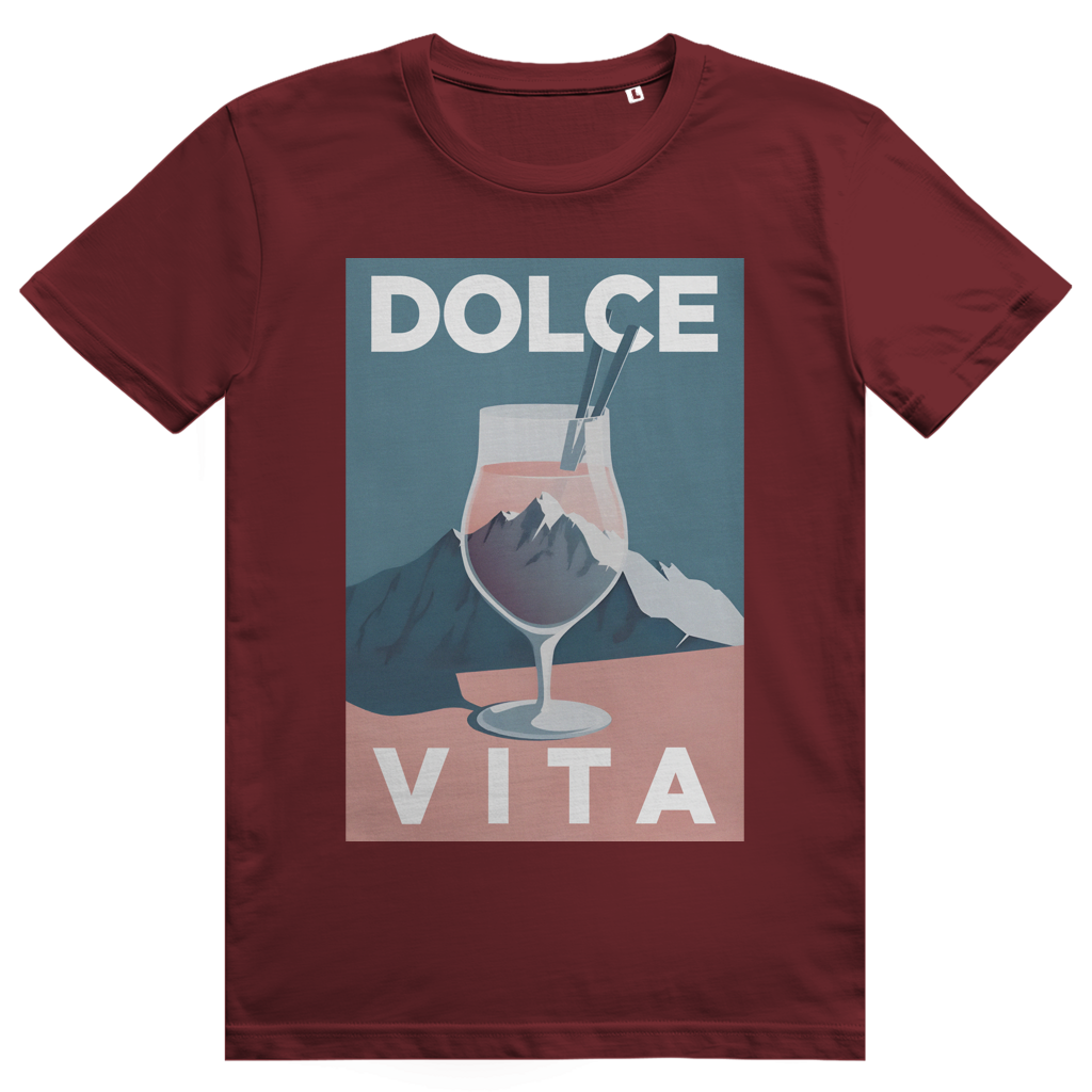 Dolce Vita Mountain Spritz - Ästhetisches Berge, Après Ski & Spritz Design - Premium Bio Unisex T-Shirt